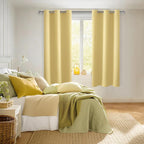 Room Darkening Curtains for Bedroom, 42 x 63 Inch, Light Yellow | Thermal - Image 6
