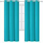 Teal Thermal Blackout Curtains/42 x 72 Inch/Set of 2 Panels Room Darkening - Image 2