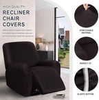 ANARACHON Leather Look Recliner Chair Covers, 4-Pieces Stretch Recliner Cover - Image 3
