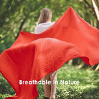 EMME Muslin Blankets for Adults Throw Blanket for Couch Breathable Gauze Soft - Image 5