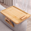 Couch Arm Tray with 360°Phone, Bamboo Folding Sofa Tray, Sofa Armrest Trays by DANFOXER