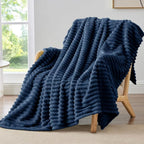BEDELITE Ribbed Fleece Throw Blanket by BEDELITE