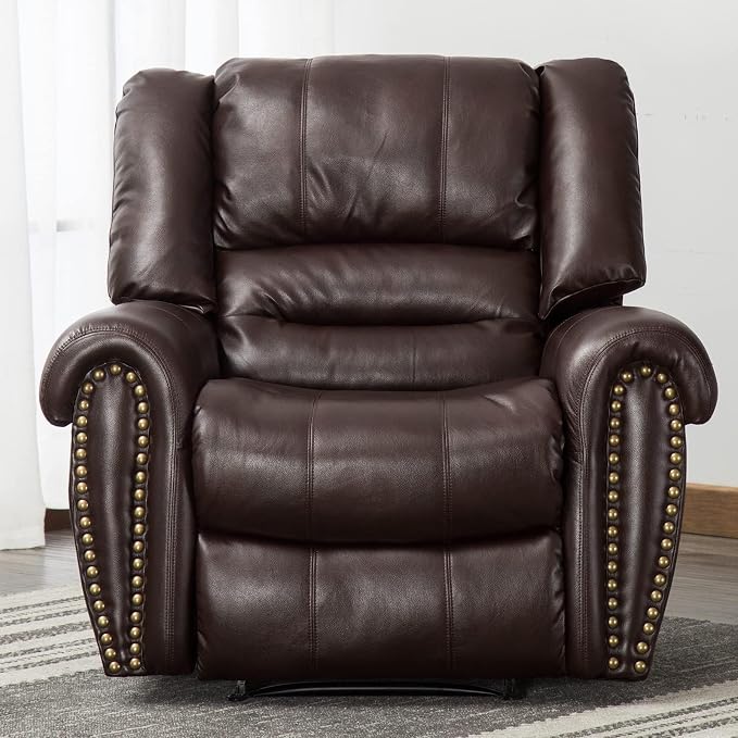 CANMOV Leather Recliner Chair Set of 2, Classic and Traditional Manual Recliner - Image 7