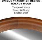 Round Wood Mirror for Wall, 36 Inch Circle Decorative Mirror - Image 2