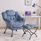Tiita Lazy Chair with Ottoman, Comfy Leisure Sofa Reading Chair with Footrest - Image 8