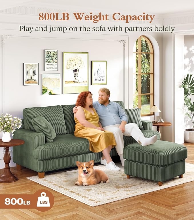 Kidirect 87in L Shaped Couch, Modular Sofa No Tool Assembly, Comfy Sectional - Image 3