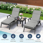 2 Pcs Outdoor Chaise Lounge Cushion 72" x 21" x 3", 4-Section Folding Patio - Image 4