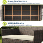 4-Piece Outdoor Furniture Set, PE Rattan Wicker Chairs - Image 5