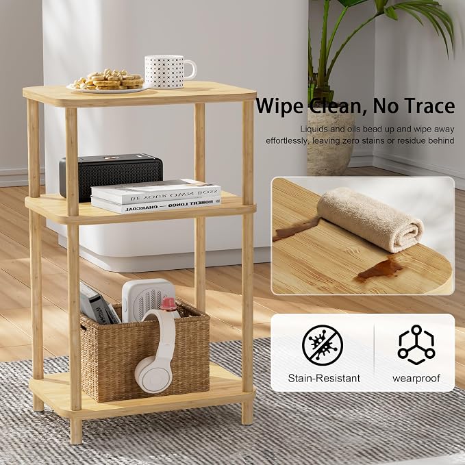 Bamboo End Table, Side Table for Small Space - Image 8