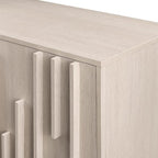 Walker Edison Contemporary Detailed 3-Door Sideboard 55 Inch Ivory Oak - Image 5