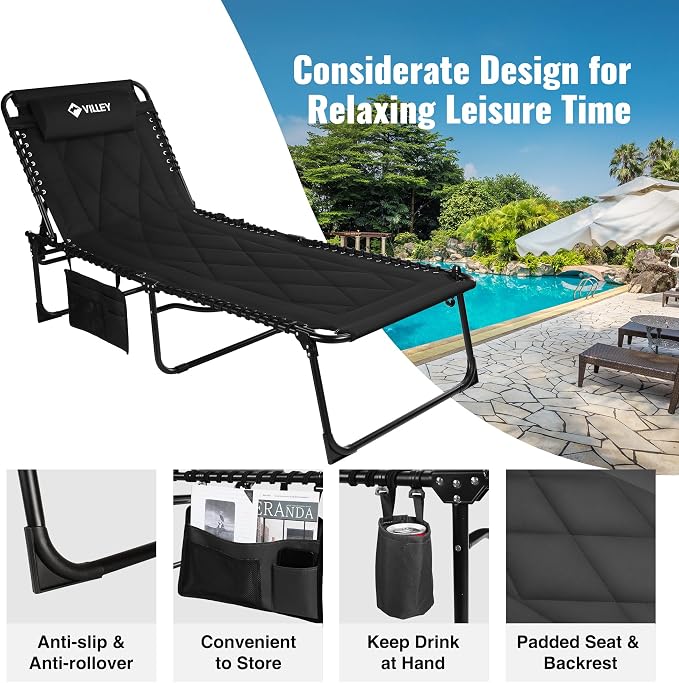 VILLEY Oversized Padded Chaise Lounge - Image 5