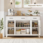 HORSTORS 55" Buffet Cabinet, Modern Farmhouse Sideboard Buffet - Image 5