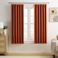 Burnt Orange Window Curtains 72 Inches Long, Fall Block Out Room Darkening by KEQIAOSUOCAI