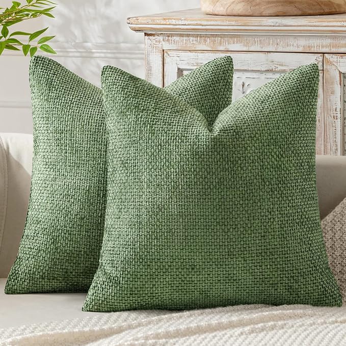 MIULEE Decorative Couch Throw Pillow Covers 20x20 Inch Sage Green 2 Pack | by MIULEE