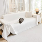 MYSKY HOME Couch Covers for Pets Thick Chenille White Cream Sofa Slipcover - Image 9