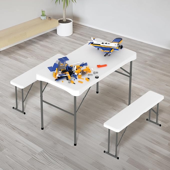 VINGLI Picnic Table Set with 2 Benches, 6 Feet Camping Table Chair Set - Image 9