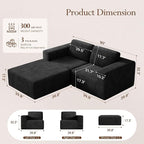 Vesgantti 80" Modular Sectional Sofa, Corduroy Cloud Couch - Image 2