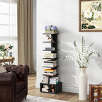 TUTOTAK Narrow Bookshelf, Vertical 8-Tier Bookcase, Spine Book Shelf - Image 7