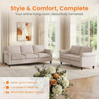 Living Room Sofa Sets 2 Piece, Modern 3 Seater Sofa and Loveseat Couch Sets - Image 3