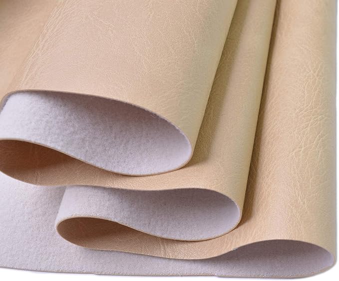 Wento Thick 2 Yard Faux Leather Fabric Soft Skin Grain PU Leather Fabric by Wento