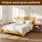Acacia Haven King Size Bed Frame and Headboard, Solid Wood Platform Bed Frame - Image 3