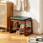 SOBIBO Solid Wood Shoe Bench, 2-Tier Wooden Entryway Bench, Modern Shoe Rack - Image 6