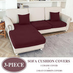 LA MEACK Couch Cushion Covers for Sectional Sofa L Shape Washable Separate Seat - Image 2