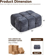 Large Boneless Ottoman, Upholstered Cloud Ottomans - Image 2