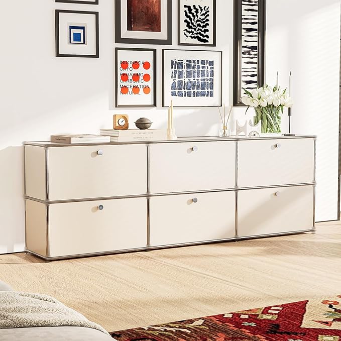 Modern Storage Cabinet White H, Home Office Cabinet, Versatile Free-Standing - Image 2