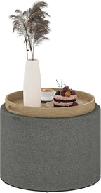 HOMCOM Round Storage Ottoman by HOMCOM