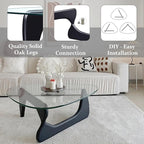 Modern Glass Coffee Table, 44.9"×32.3"×15.8" Triangle Center Table - Image 4