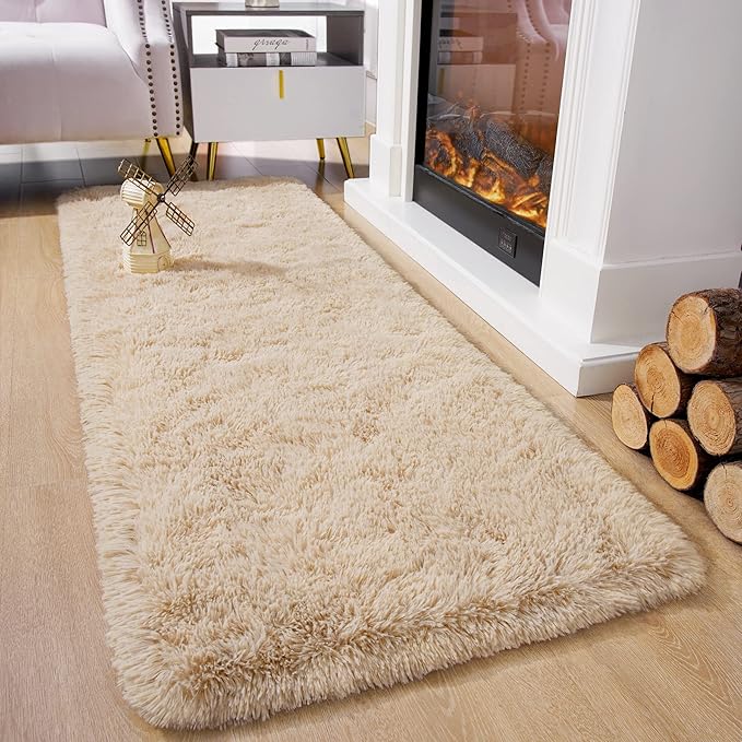 Chicrug Soft Runner Rug for Bedroom Living Room Plush Fluffy Rugs 2x8 | Shag - Image 2