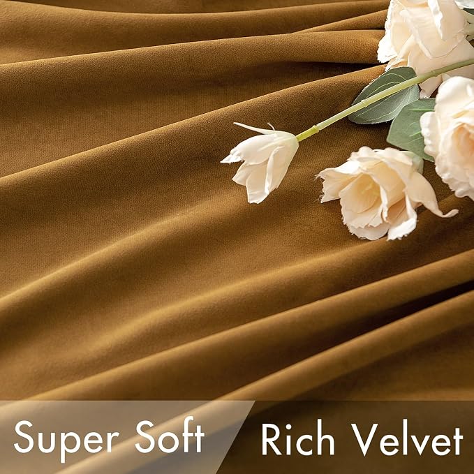 MIULEE Velvet Curtains Extra Wide 66x96 inches Gold Curtains | Luxury, Room - Image 4