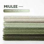 MIULEE Soft Corduroy Decorative Throw Pillow Covers Light Green 20x20 | Set of 4 - Image 3