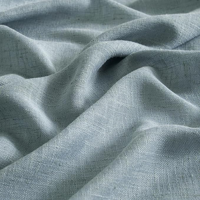MIULEE Dusty Blue Linen Curtains 52x90 Inch 2 Panel - Image 3