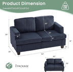 YOUDENOVA 2 Piece Set Comfy Sofa Couch, 3 Seater & Loveseat Sofa - Image 2