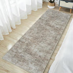 2'6''x8' Runner Rugs Washable Rug: Modern Abstract Hallway Brown Black Carpet - Image 2
