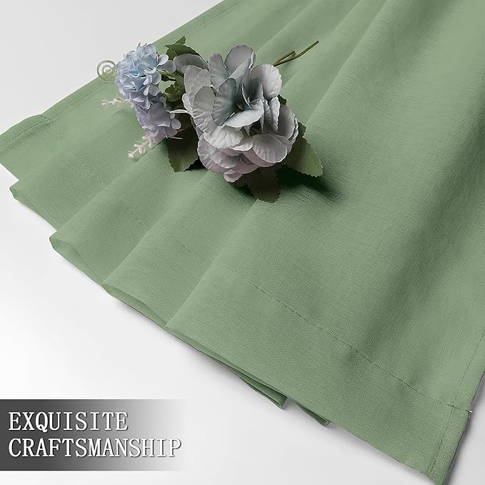 Tollpiz Sheer Curtains Linen Textured Living Room Curtain Sheers Light - Image 7
