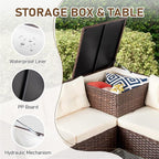 VINGLI 4 Pieces Outdoor Sectional Wicker Patio Furniture - Image 5