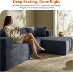MONVANE 106" Cloud Sectional Couch - Image 5