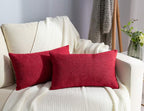 Stellhome Christmas Decorative Rectangle Linen Throw Pillow Covers Solid by Stellhome