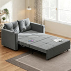 Krcix 3 in 1 Pull Out Couch, 56 Inch Velvet Sofa Bed, Convertible Sleeper Sofa by Krcix