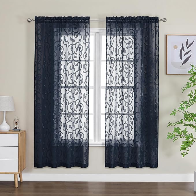Furman Sheer Curtains 63 inch Length by OWENIE