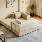 59in Convertible Sofa Bed, Corduroy Boneless Couch Bed, Futon Sleeper Sofa Pull - Image 7