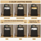 Nightstand with Charging Station, Farmhouse End Side Table with 3 Drawers and - Image 3