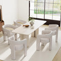 RIVOVA Modern Barrel Dining Chairs Set of 5, PU Leather Upholstered Accent Side by RIVOVA