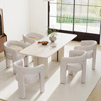 RIVOVA Modern Barrel Dining Chairs Set of 5, PU Leather Upholstered Accent Side by RIVOVA