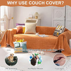 VClife Couch Cover Bohemian Orange Sofa Covers - Image 3