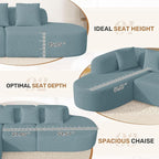 114 Inch Boneless Couches for Living Room, Modern Modular Sectional Sofa - Image 3