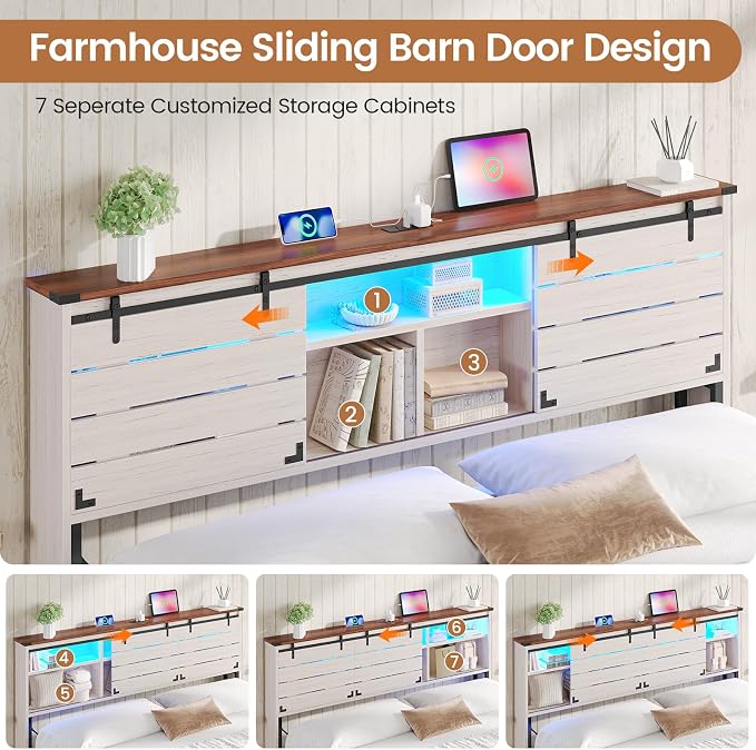 VIAGDO Wooden Bed Frame King Size - Image 4